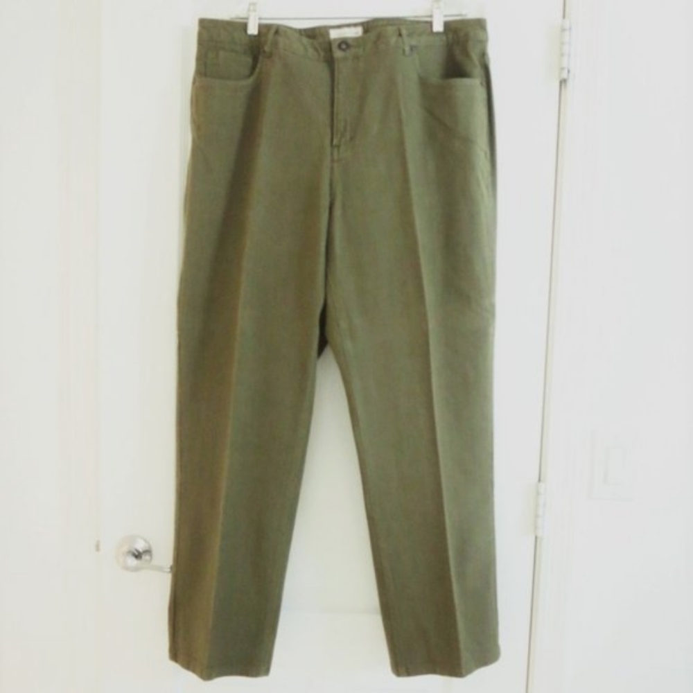 Coldwater Creek Olive Green Straight Leg Jeans with Tummy Control Panel 18 / 18W
